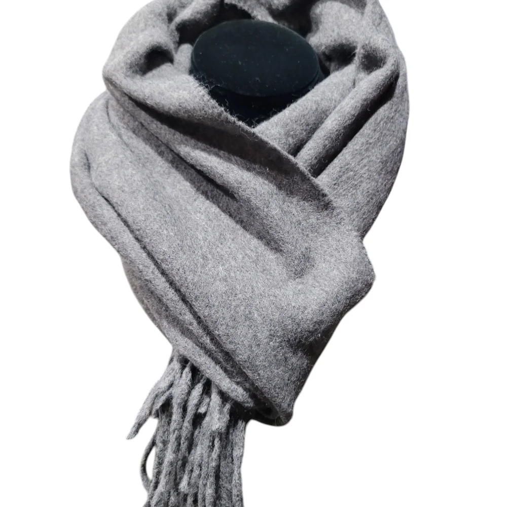 100% Virgin Wool Fringe Scarf Made in Italy